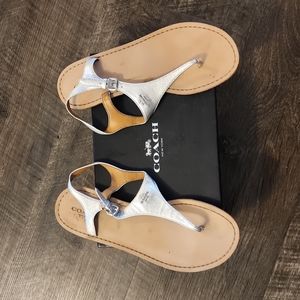 Silver Coach Sandals